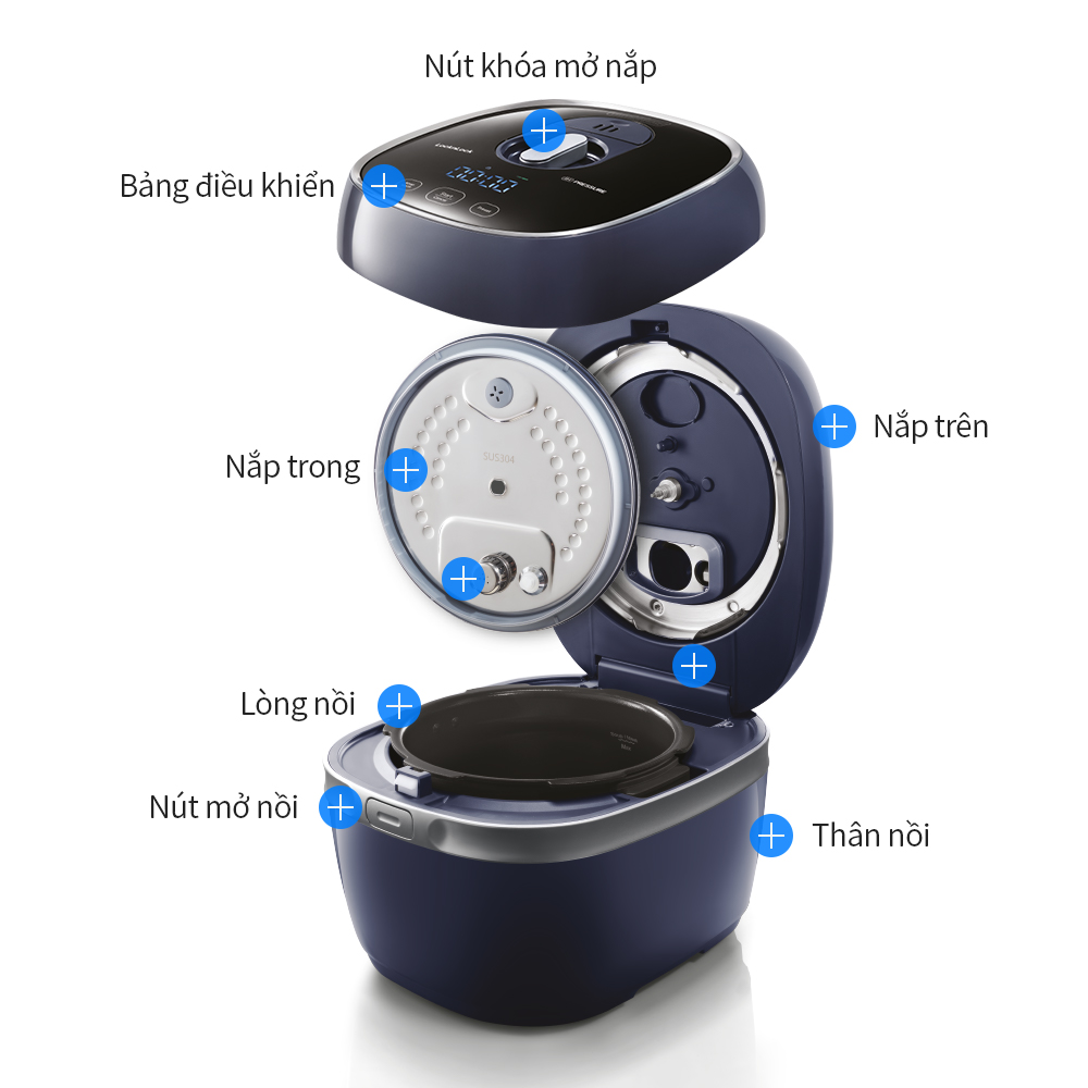 Nồi Cơm Điện Cao Tần Locknlock Ih Pressure Rice Cooker - 220V, 50Hz, 1300W, 1.8L - Màu Xám - EJR526GRY, , large image number 5